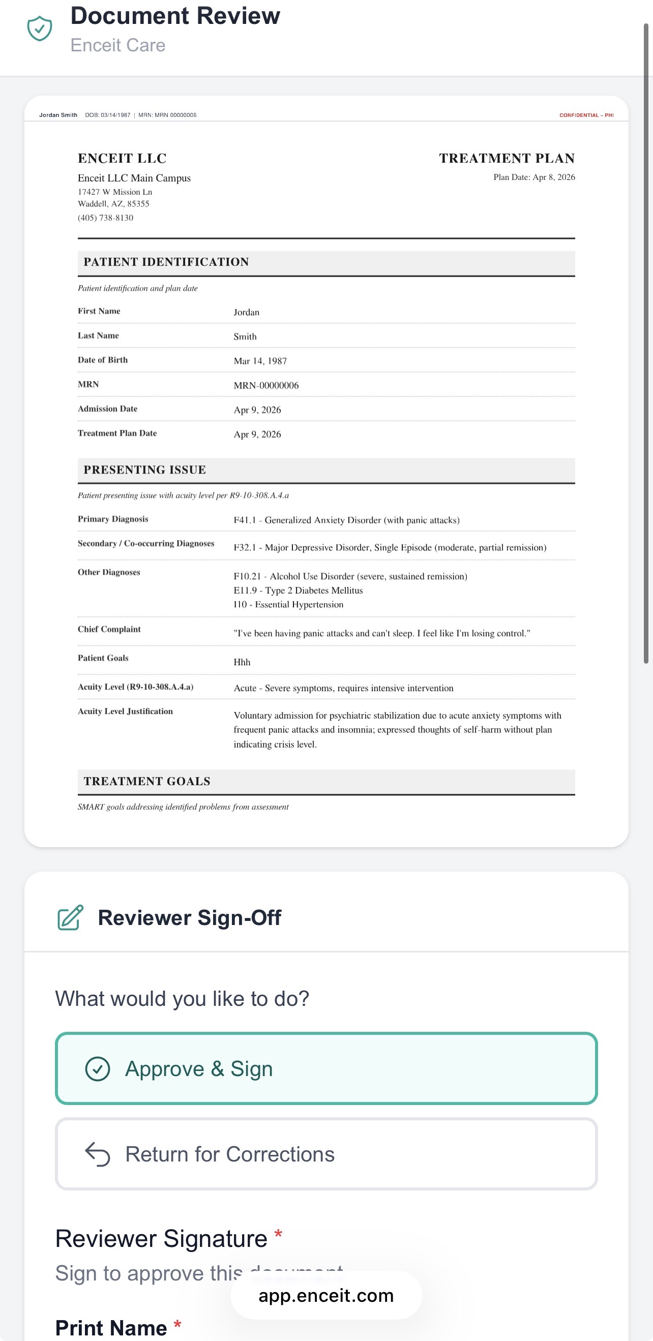 External reviewer approval on mobile with Approve & Sign action